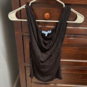 Urban Outfitters Black Draped Cowl Tank Top